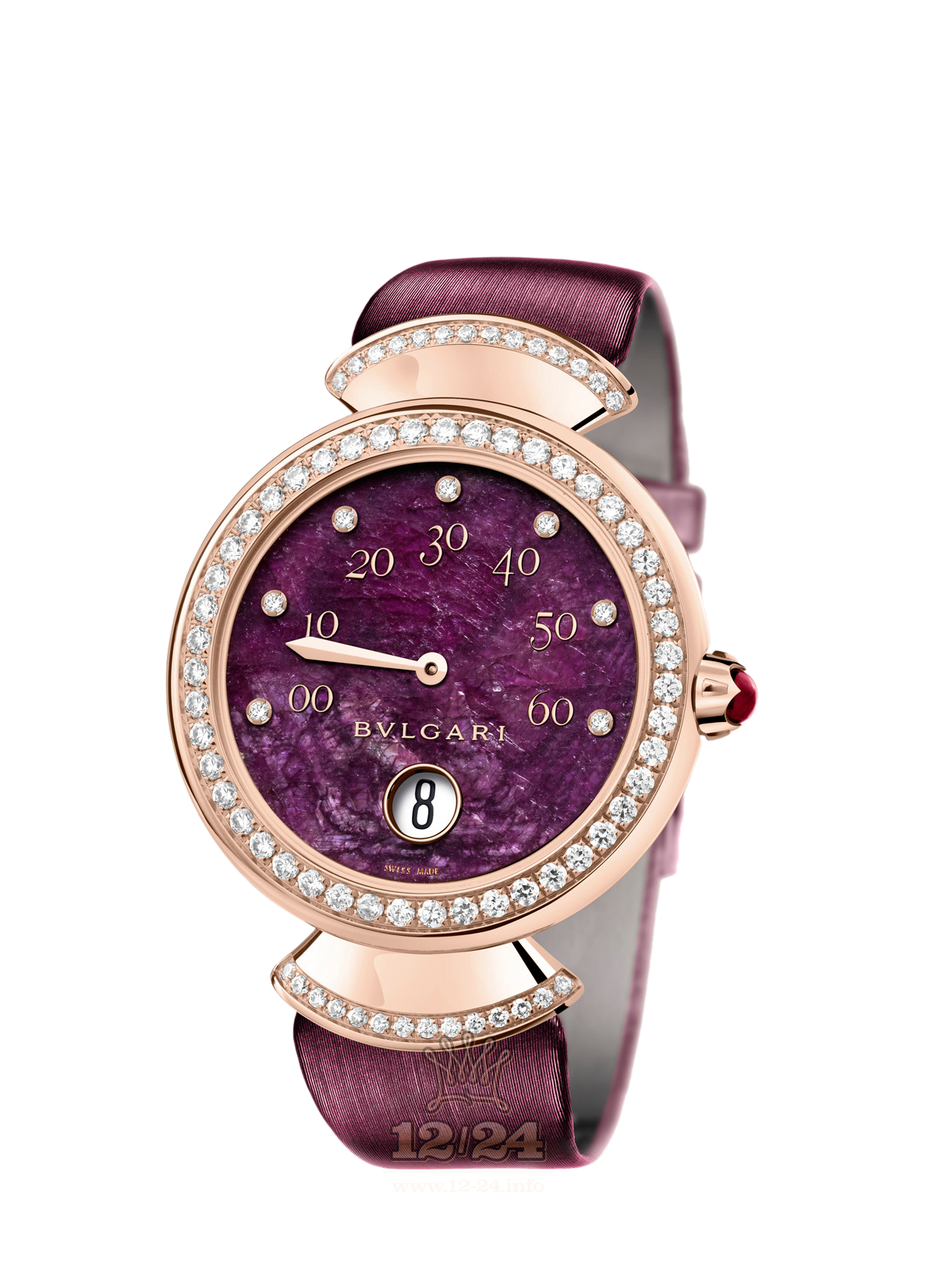 Bvlgari Divas Dream Watch 102545 DVP37RGDLR/7 37 mm Pink gold Case Purple Dial