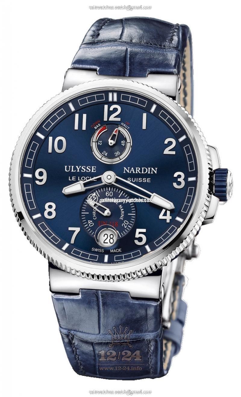 Ulysse Nardin Marine Watch 1183-126/63 43 mm Stainless steel Titanium Case Blue Dial
