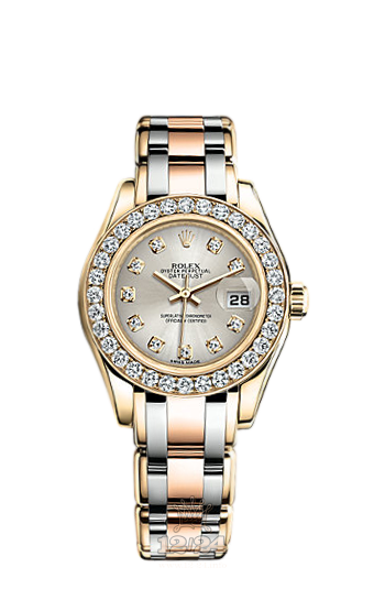 Rolex Pearlmaster Watch 80298-0048 29 mm Yellow gold Case Silver Dial