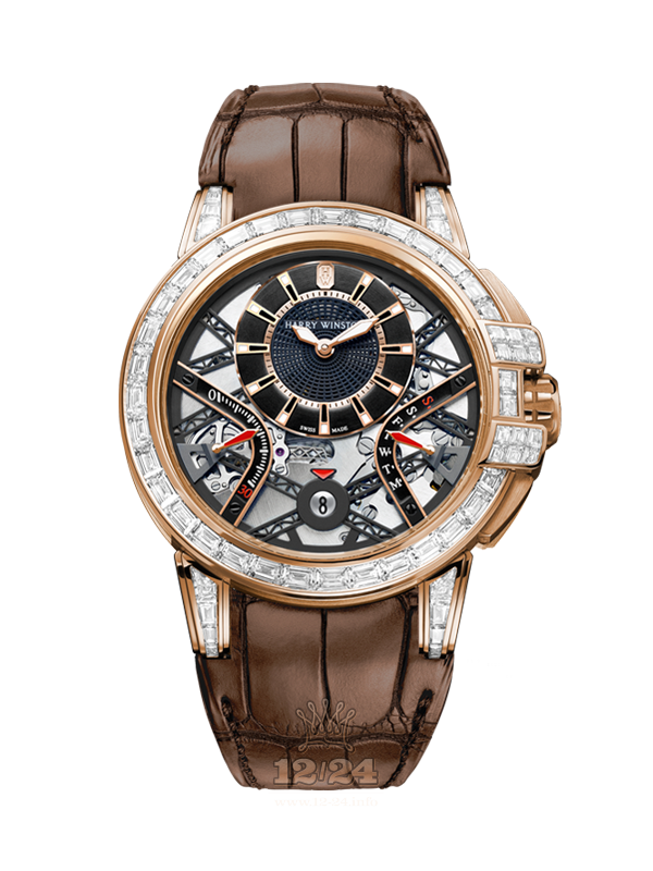 Harry Winston The Ocean Collection Watch OCEABI42RR002 42 mm Pink gold Case Black Silver Dial