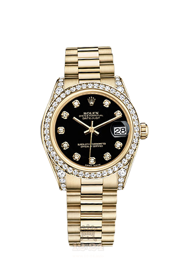 Rolex Datejust Watch 178158-0011 31 mm Yellow gold Case Black Dial