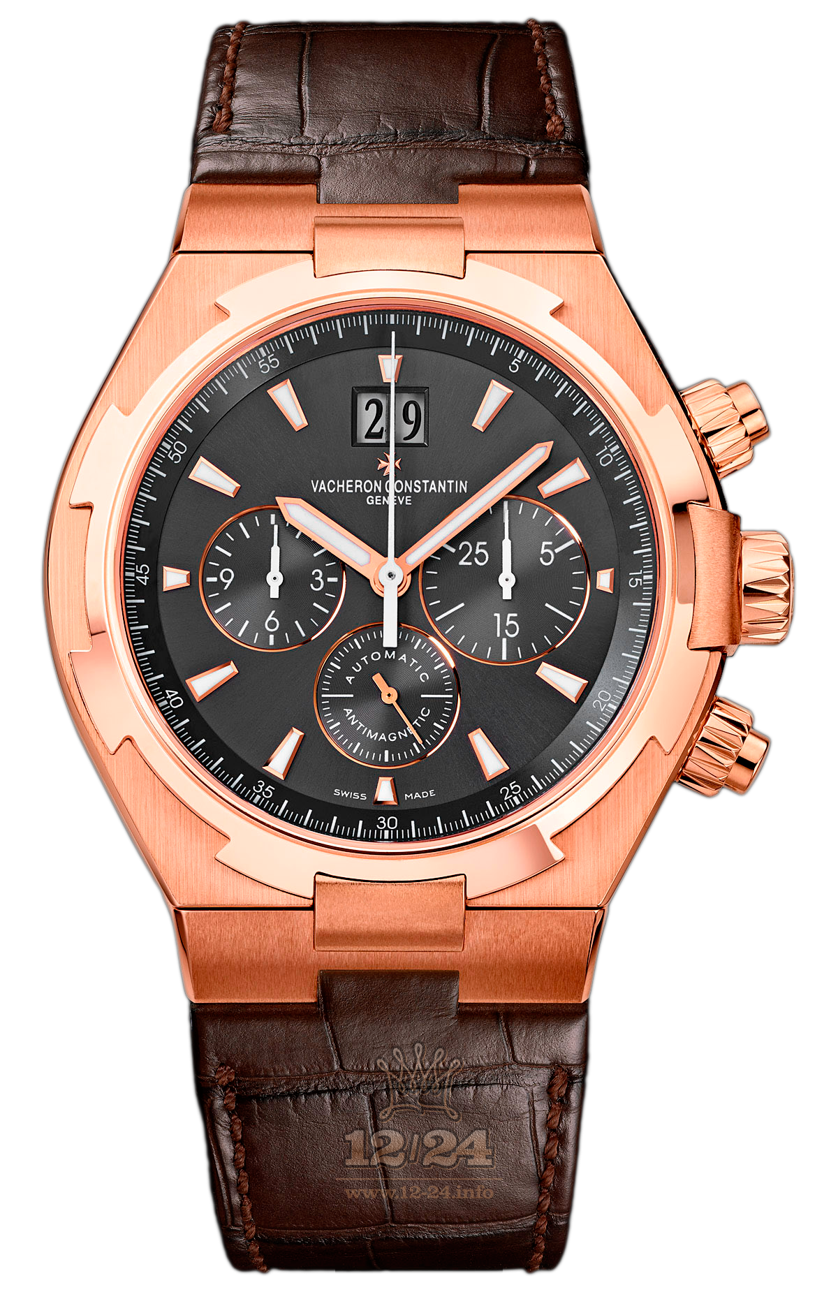Vacheron Constantin Overseas Watch 49150/000R-9338 42 mm Pink gold Case Black Dial