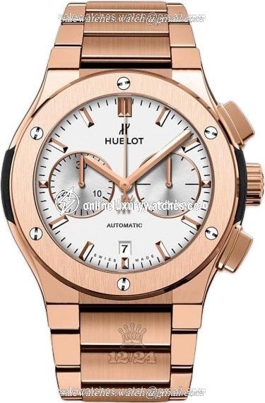 Hublot Classic Fusion Watch 520.OX.2610.OX 45 mm Pink gold Case Silver Dial