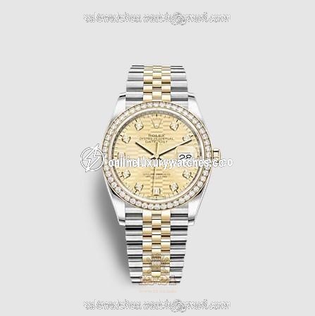 Rolex Datejust Watch 126283rbr-0031 36 mm Stainless steel Yellow gold Case Yellow Dial