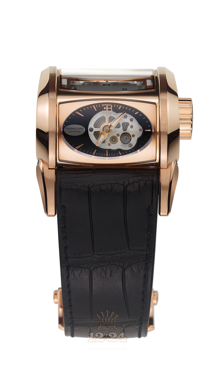 Parmigiani Fleurier Bugatti Watch PFH365-1001400-HA1442 36 mm Pink gold Case Black Silver Dial