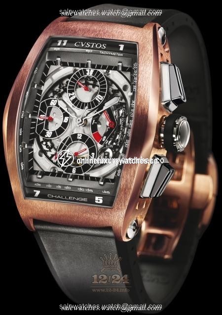 Cvstos Challenge Watch CC RGWR 54 mm Pink gold Case White Black Dial
