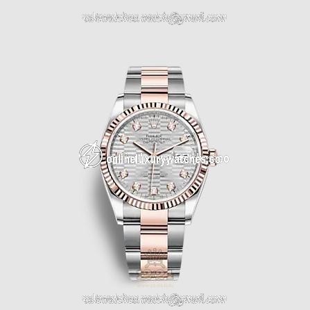 Rolex Datejust Watch 126231-0040 36 mm Stainless steel Pink gold Case Gray Silver Dial