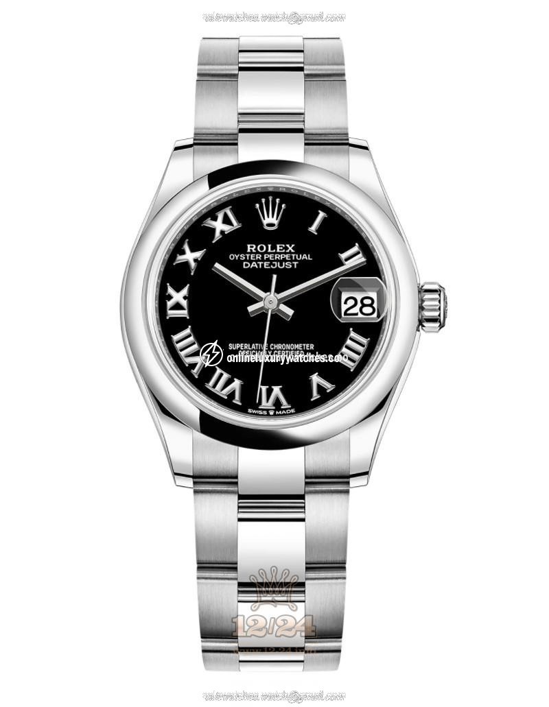 Rolex Datejust Watch 278240-0001 31 mm Stainless steel White gold Case Black Dial