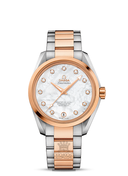 Omega Aqua Terra 150 M Watch 231.20.39.21.55.003 38 mm Steel / Pink gold Case White Dial