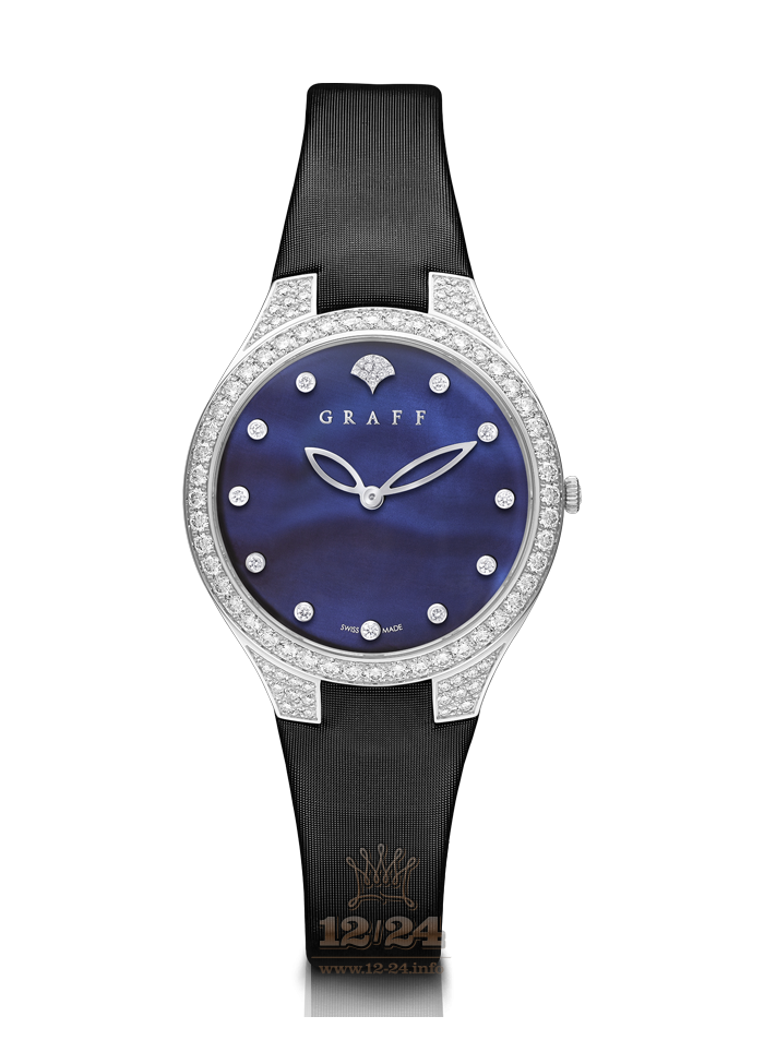 Graff Butterfly Watch BF33WGSLDN 33 mm White gold Case Dark blue Dial