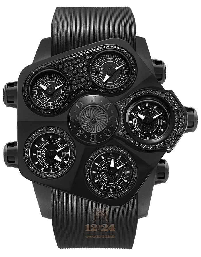 Jacob & Co Iconic Collection Watch GR5-23 47 mm Stainless steel PVD coating Case Black Dial