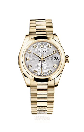 Rolex Datejust Watch 178248-0031 31 mm Yellow gold Case Silver Dial