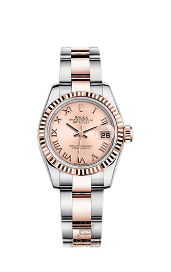 Rolex Lady-Datejust Watch 179171-0068 26 mm Steel / Pink gold Case Pink Dial