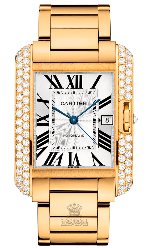 Cartier Tank Watch WT100007 39 mm Yellow gold Case Silver Dial