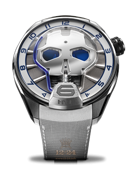 HYT SKULL Watch 151-TT-46-BF-AW 51 mm Titanium Case Silver Dial