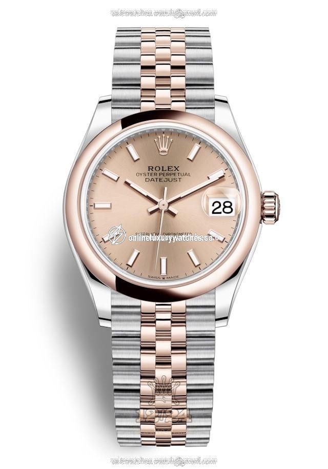 Rolex Datejust Watch 278241-0010 31 mm Stainless steel Pink gold Case Pink Dial