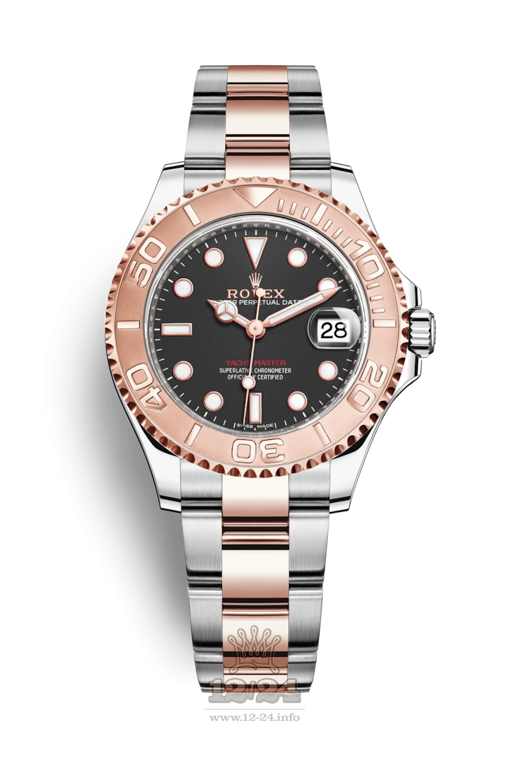 Rolex Yacht-Master Watch 268621-0004 37 mm Steel / Pink gold Case Black Dial