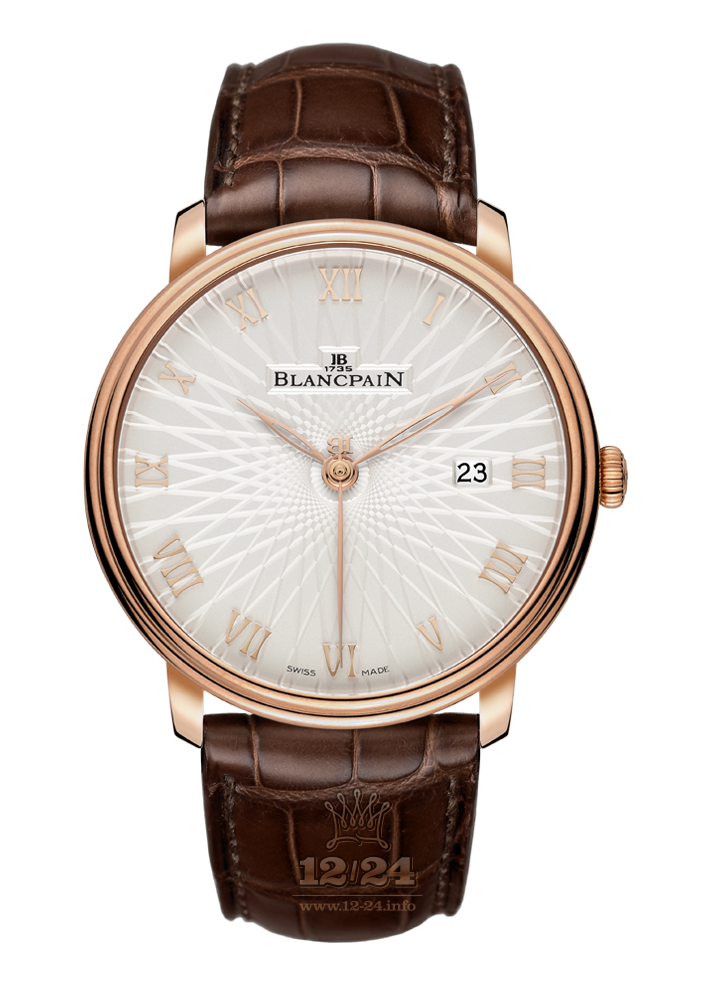 Blancpain Villeret Watch 6651C-3642-55A 40 mm Red gold Case White Dial