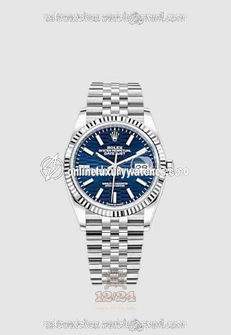 Rolex Datejust Watch 126234-0049 36 mm Stainless steel White gold Case Dark blue Dial