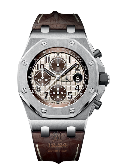 Audemars Piguet Royal Oak Offshore Watch 26470ST.OO.A801CR.01 42 mm Stainless steel Ceramics Case Beige Dial