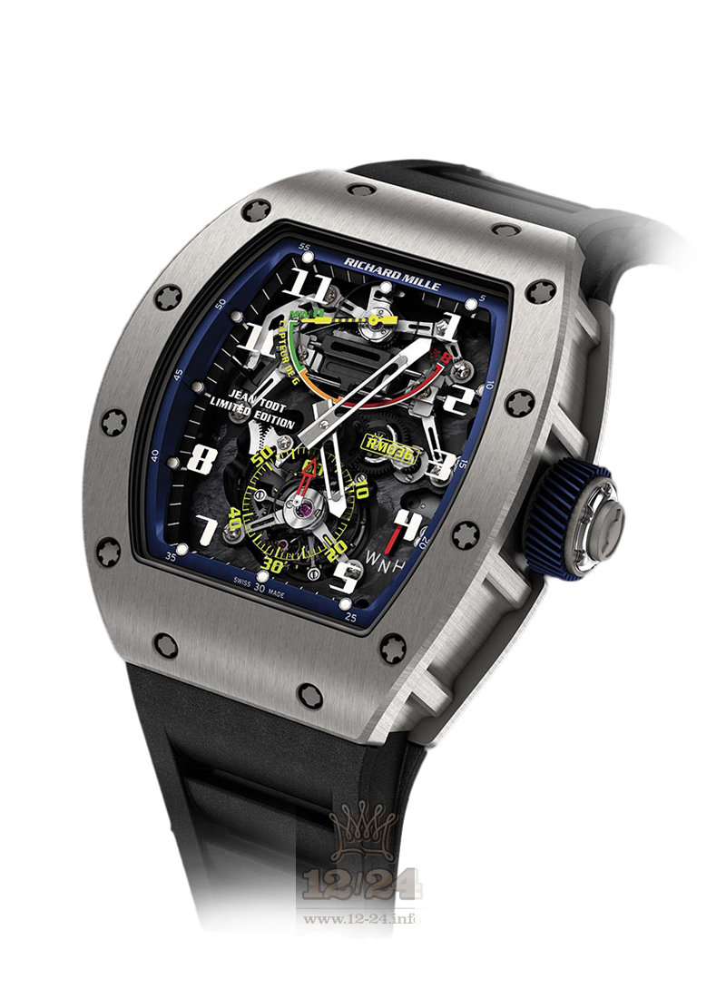 Richard Mille Men's Collection Watch RM 036 Tourbillon G-Sensor    Jean Todt 50 mm Titanium Case