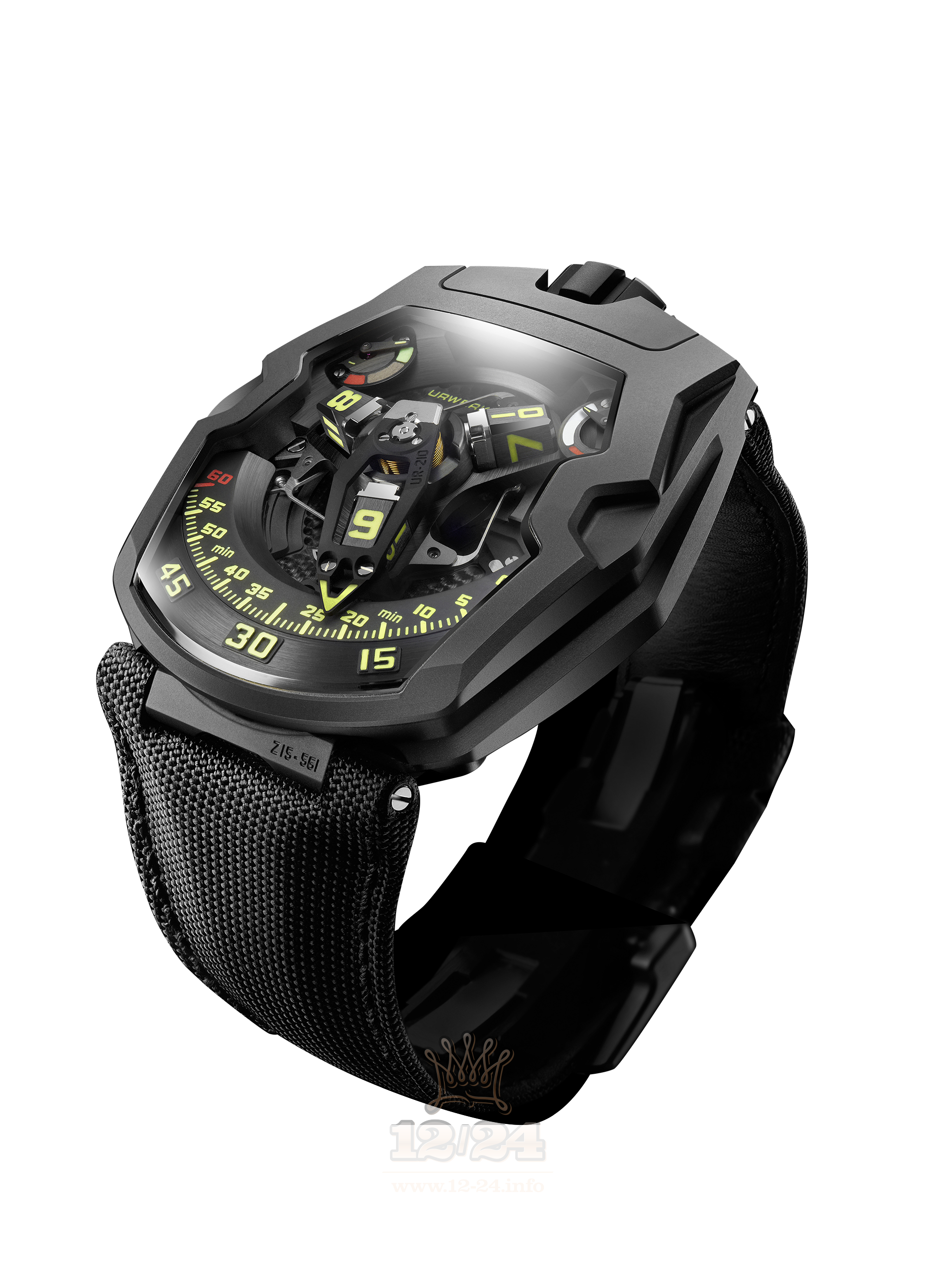 Urwerk UR-210 Watch UR-210Y 44 mm Stainless steel Titanium Case Black Dial