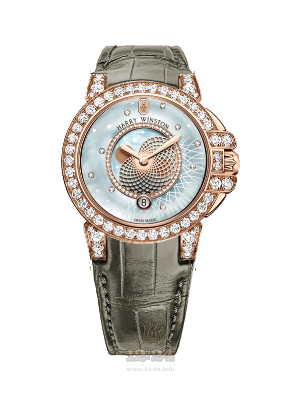 Harry Winston The Ocean Collection Watch OCEQMP36RR029 36 mm Pink gold Case White Blue Dial