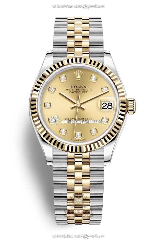 Rolex Datejust Watch 278273-0026 31 mm Stainless steel Yellow gold Case Yellow Dial