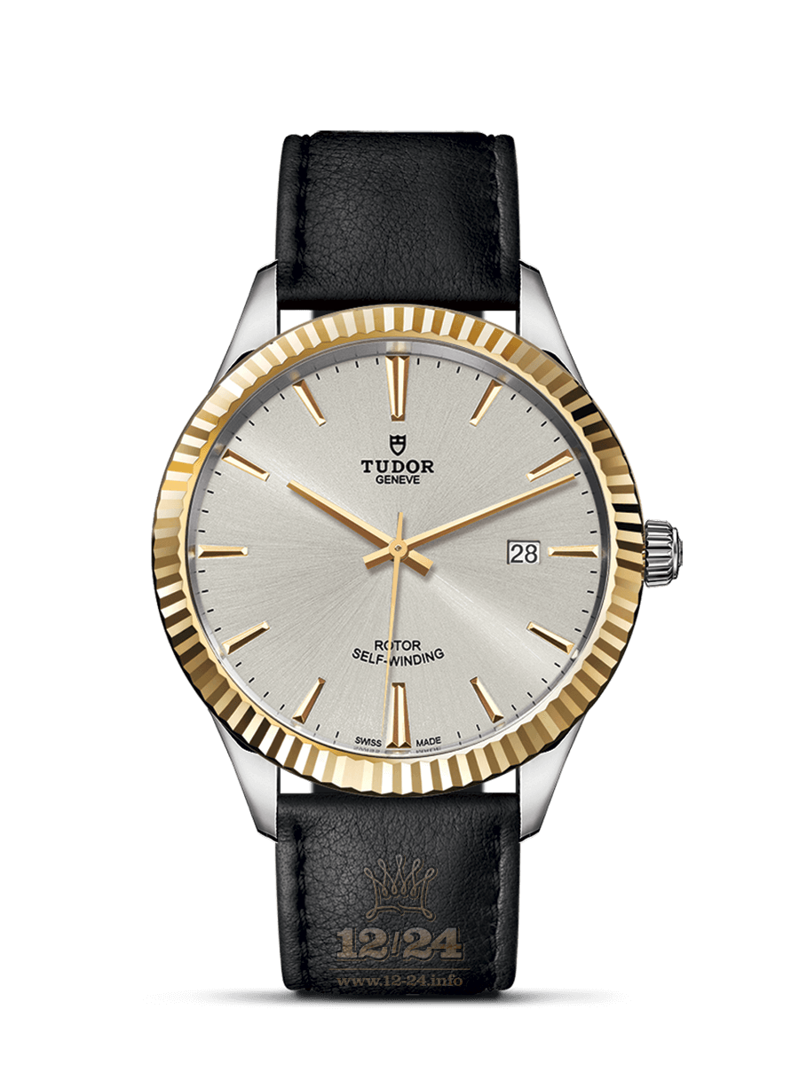 Tudor Style Watch M12713-0018 41 mm Stainless steel Yellow gold Case Gray Silver Dial