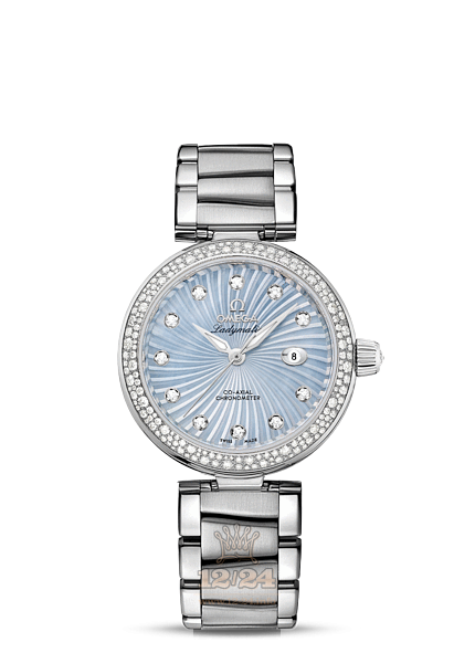Omega Ladymatic Watch 425.35.34.20.57.002 34 mm Stainless steel Case Blue Dial