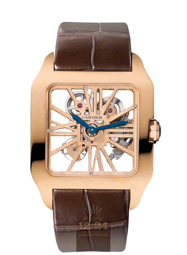 Cartier Santos de Cartier Watch W2020057 47 mm Pink gold Case Golden Dial
