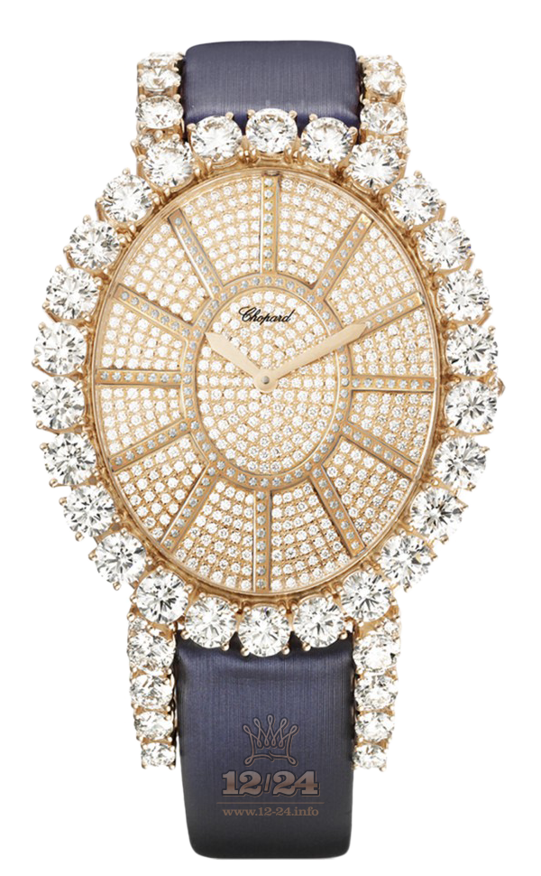 Chopard L Heure du Diamant Watch 139291-5102 Pink gold Case Silver Golden Dial