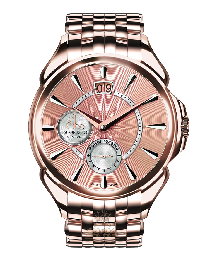 Jacob & Co Gents Collection Watch PC400.40.NS.NB.A40AA 42 mm Pink gold Case Pink Dial
