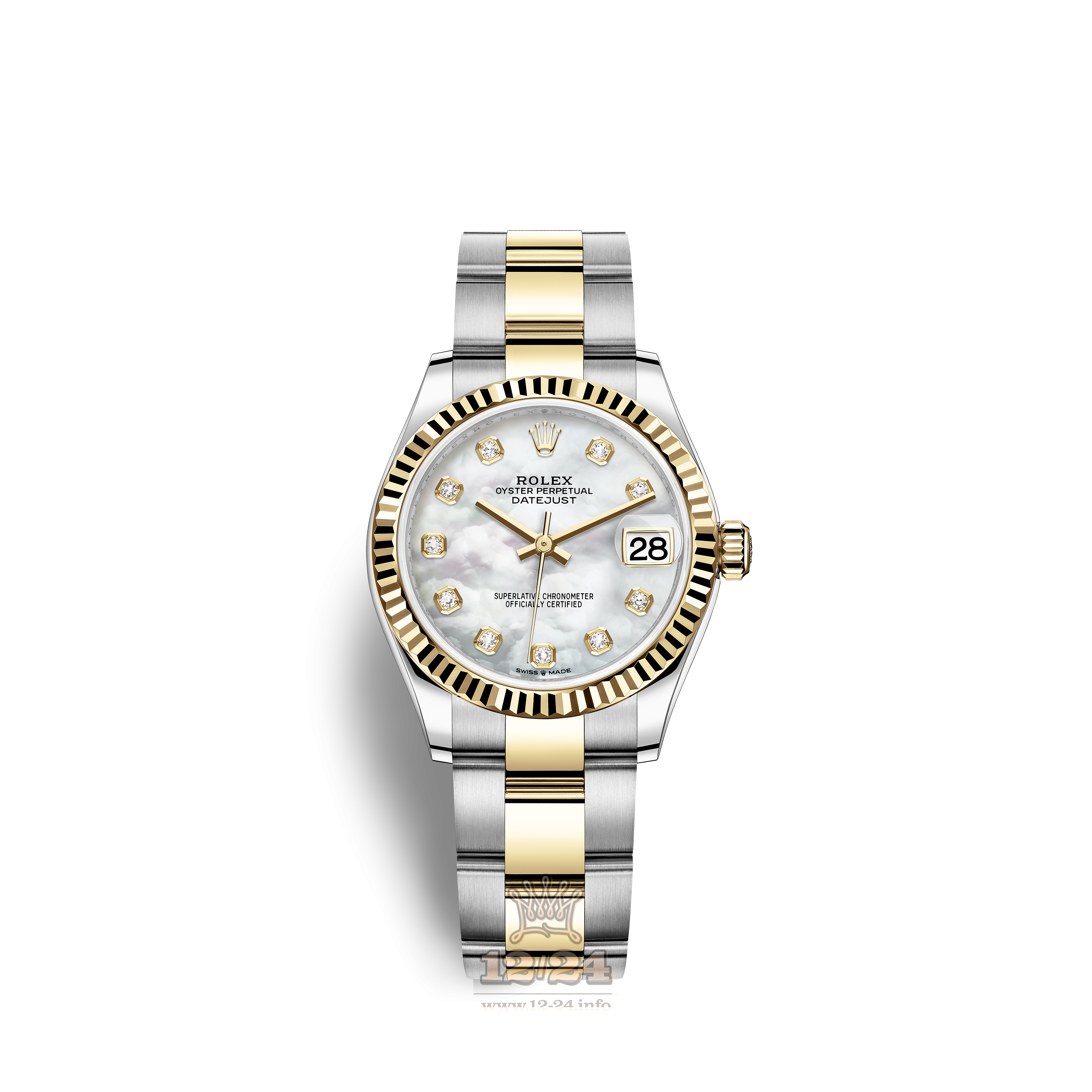 Rolex Datejust Watch 278273-0027 31 mm Stainless steel Yellow gold Case White Dial