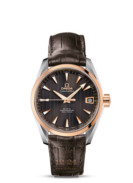Omega Aqua Terra 150 M Watch 231.23.39.21.06.001 38 mm Steel / Pink gold Case Gray Brown (chocolate) Dial