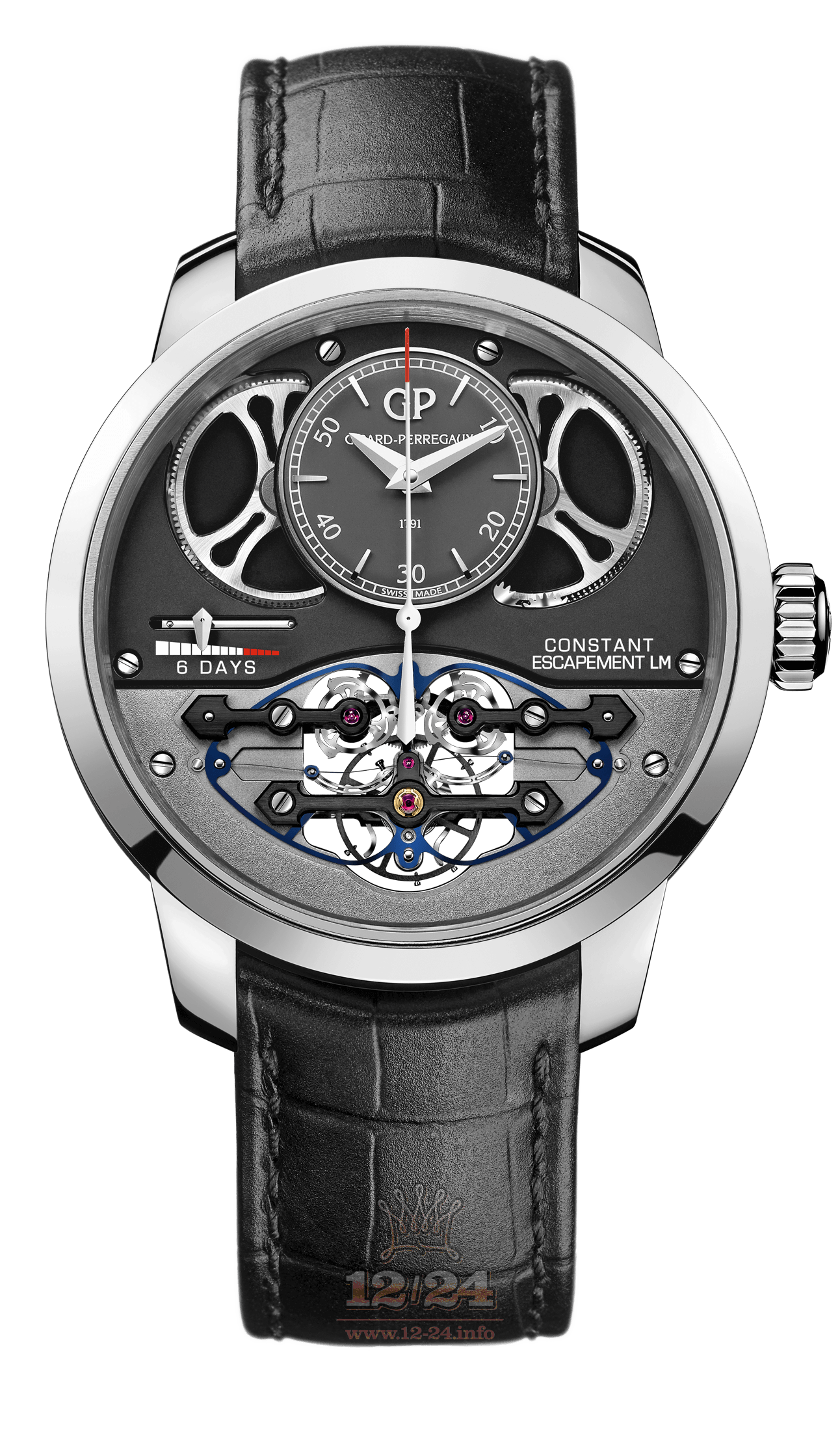 Girard Perregaux Bridges Watch 93505-53-232-BA6F White gold Case Black Gray Dial