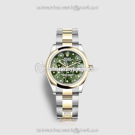 Rolex Datejust Watch 278243-0031 31 mm Stainless steel Yellow gold Case Green Dial