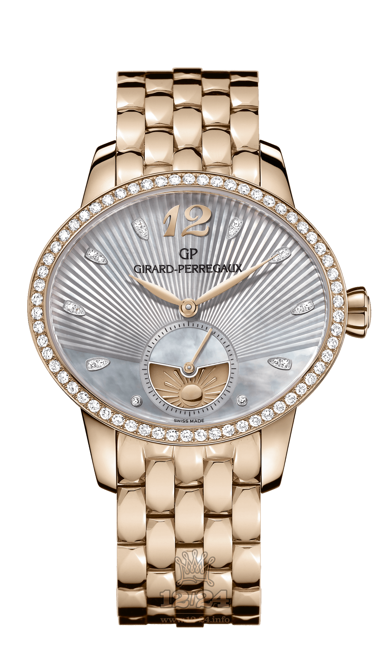 Girard Perregaux Cats Eye Watch 80488D52A251-52A 35 mm Pink gold Case Gray Dial