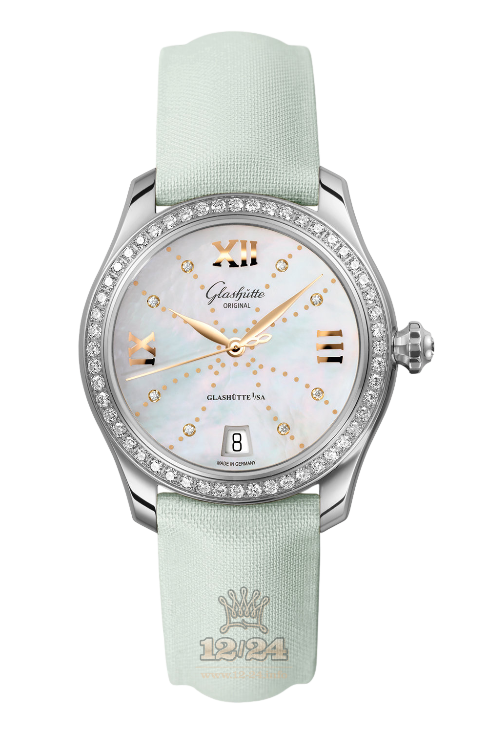 Glashutte Ladies Watch 1-39-22-12-22-44 36 mm Stainless steel Case Silver Blue Dial