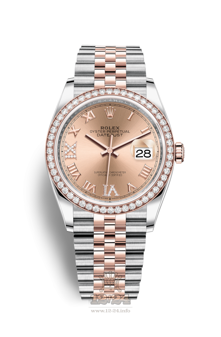Rolex Datejust Watch 126281rbr-0015 36 mm Steel / Pink gold Case Pink Dial