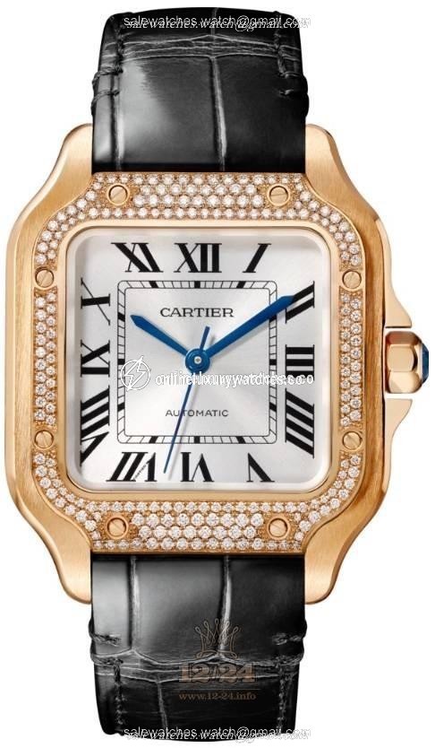 Cartier Santos de Cartier Watch WJSA0007 35 mm Pink gold Case Silver Dial