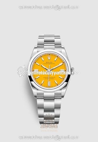 Rolex Oyster Perpetual Watch 126000-0004 36 mm Stainless steel Case Yellow Dial