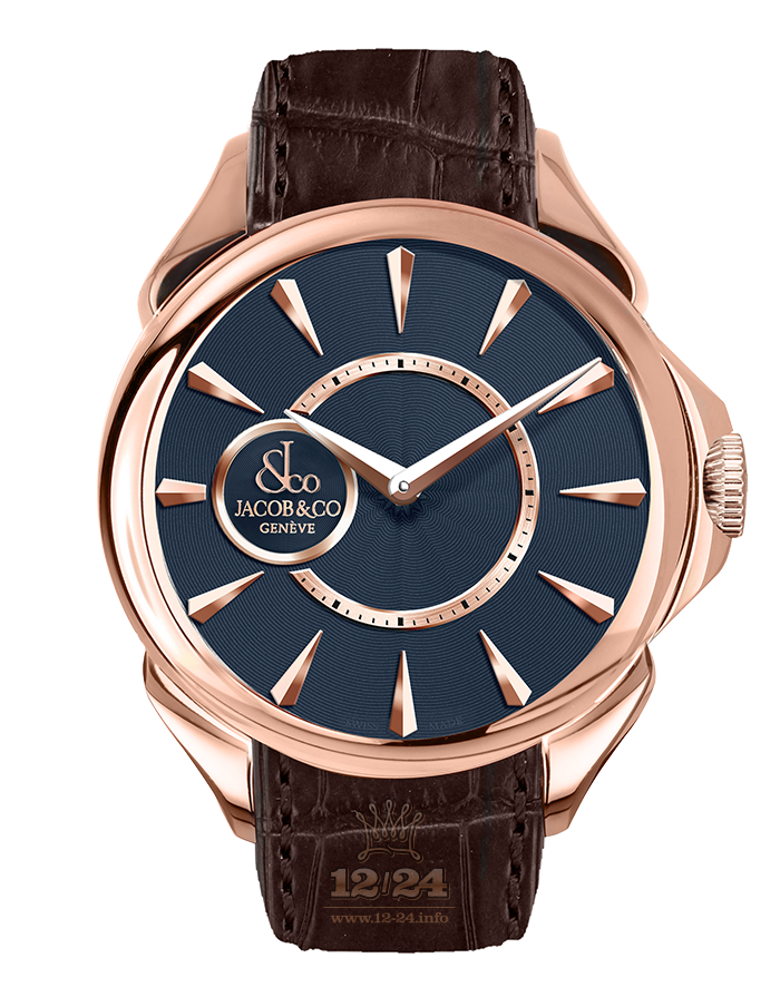 Jacob & Co Gents Collection Watch PC300.40.NS.ND.A 42 mm Pink gold Case Dark blue Dial