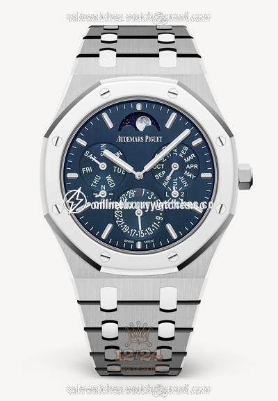 Audemars Piguet Royal Oak Watch 26586IP.OO.1240IP.01 41 mm Platinum Titanium Case Dark blue Dial