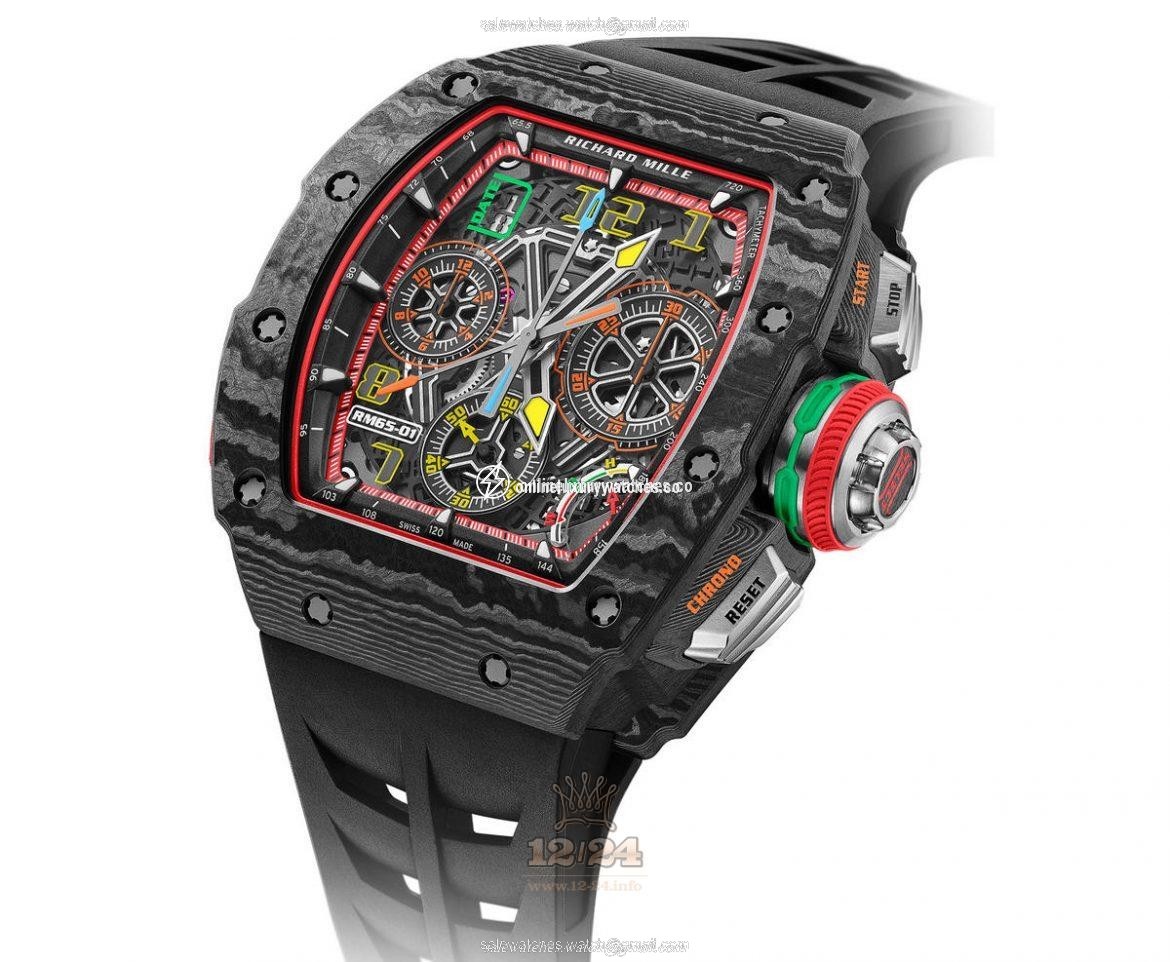 Richard Mille Men's Collection Watch RM 65-01 50 mm Carbon Case