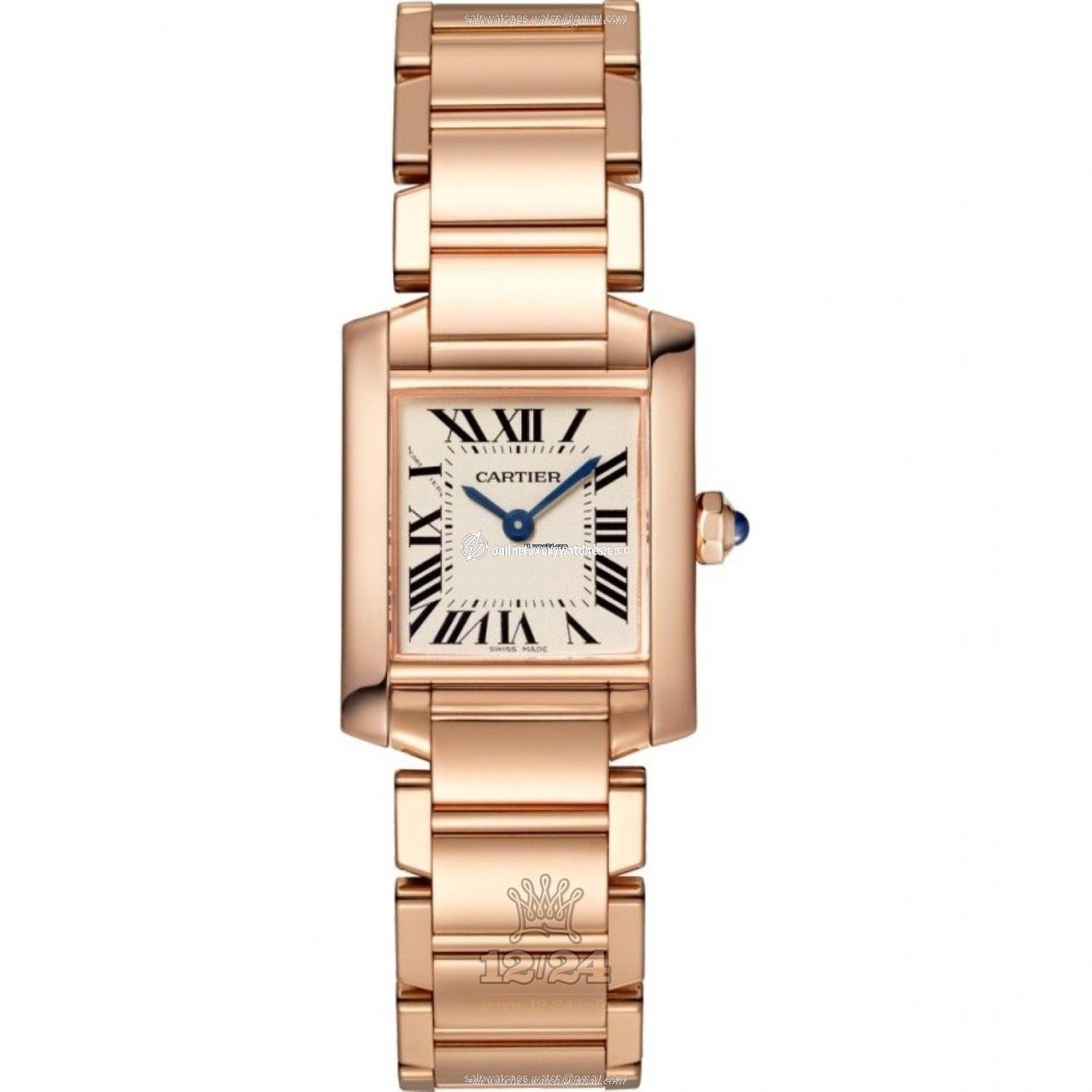 Cartier Tank Watch WGTA0029 20 mm Pink gold Case Golden Dial