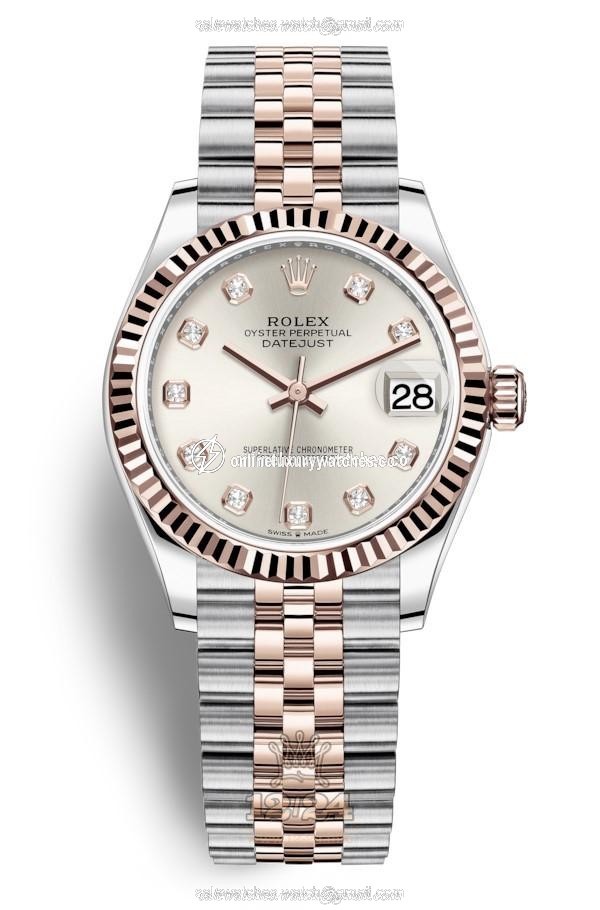 Rolex Datejust Watch 278271-0016 31 mm Stainless steel Pink gold Case Silver Dial