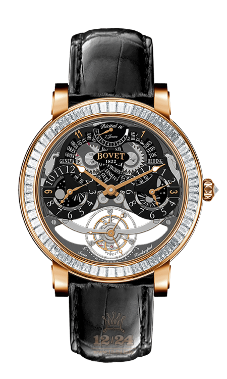Bovet Dimier Watch R160001-SB1 46 mm Pink gold Case Black Dial
