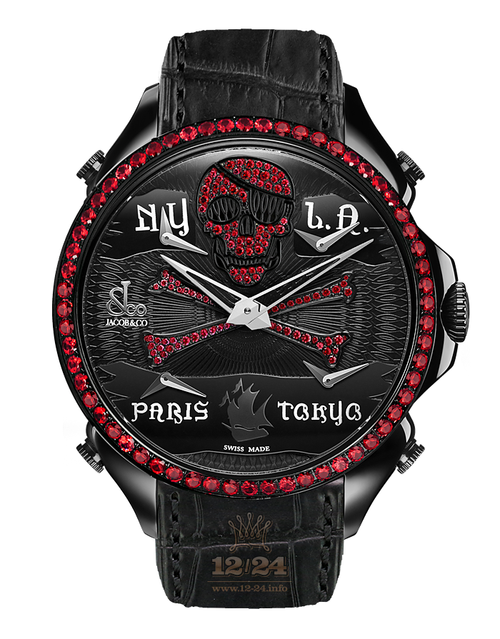 Jacob & Co Gents Collection Watch PZ500.11.VO.NU.A 45 mm Stainless steel PVD coating Case Black Dial