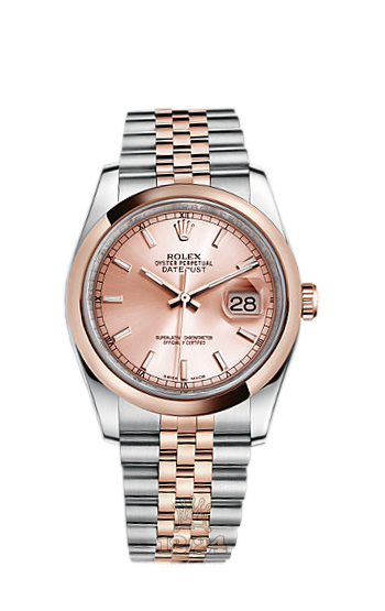 Rolex Datejust Watch 116201-0097 36 mm Steel / Pink gold Case Pink Dial